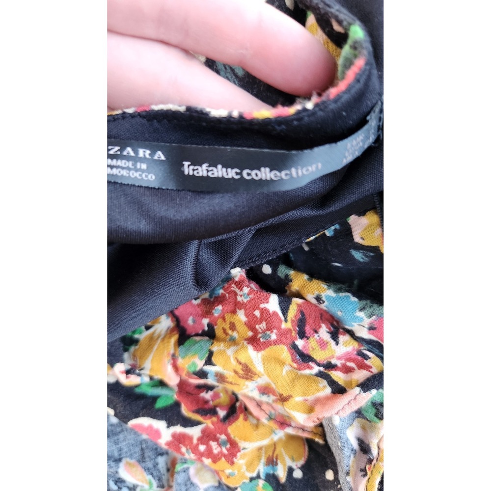 Zara Small Trafaluc Floral Print Long Sleeve Mini Romper Polka Dot Morocco - Picture 5 of 6